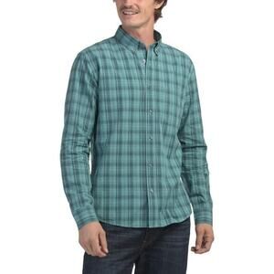 Billy Reid Shadow Plaid Tuscumbia Shirt Small Nile Blue Button Down Men's S